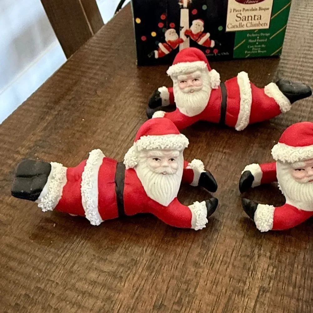 Santa Candle Climbers set of 3